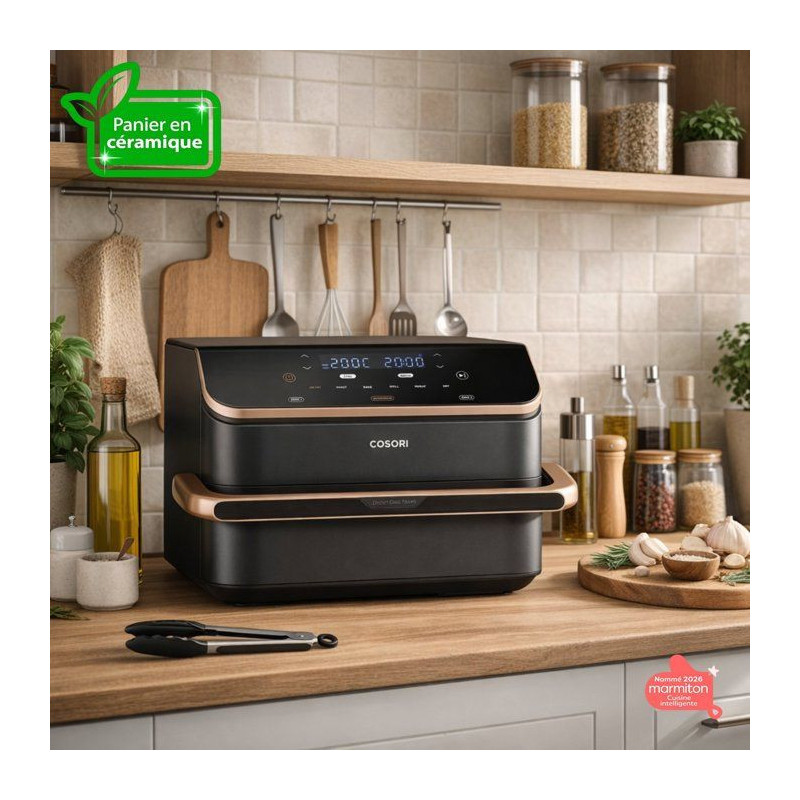 AirFryer - COSORI - DualBlaze Twinfry Pro Ceramic - 10 L - Noir - Conn