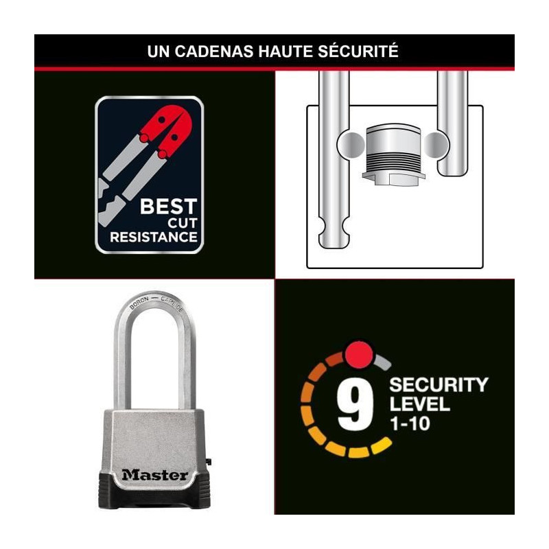 Combination padlock - 56mm - zinc