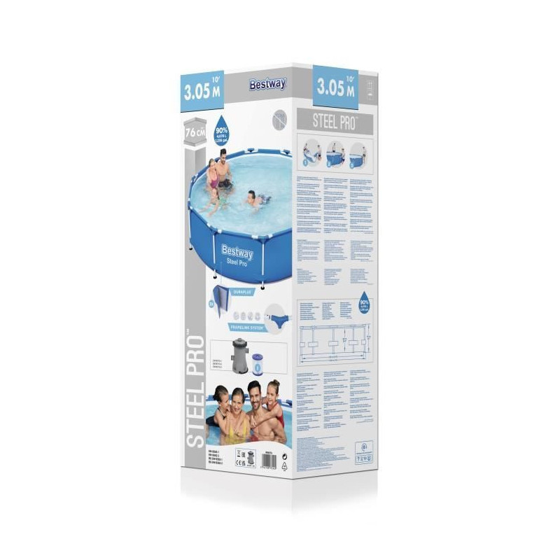 Kit Piscine hors sol tubulaire BESTWAY - Steel Pro™ - 305 x 76 cm -