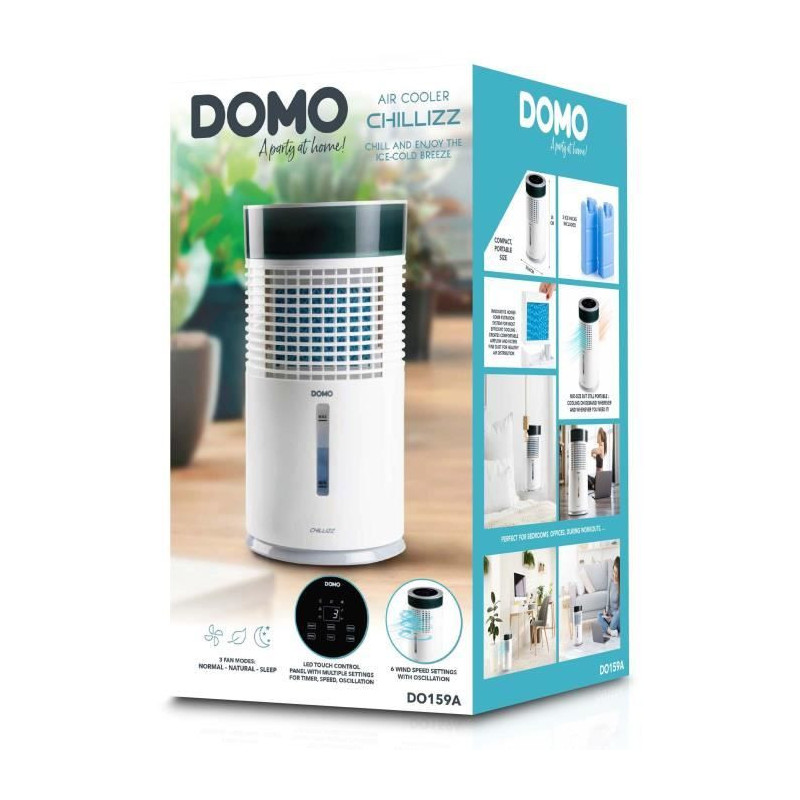 Refroidisseur d'air - DOMO - DO159A - 9,6 W - Oscillation - 3 Vitesses