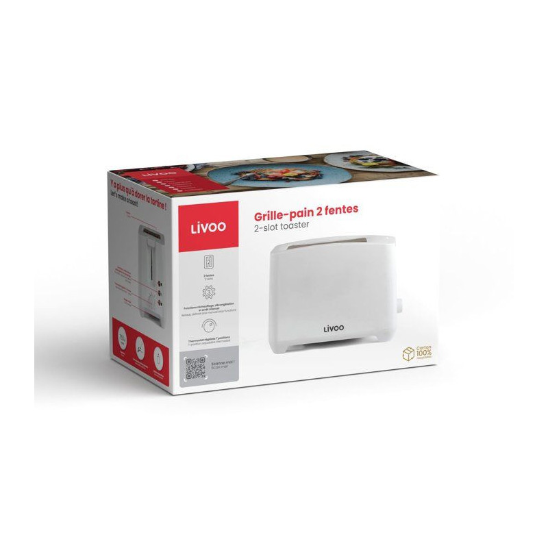 LIVOO DOD162W Toaster - White