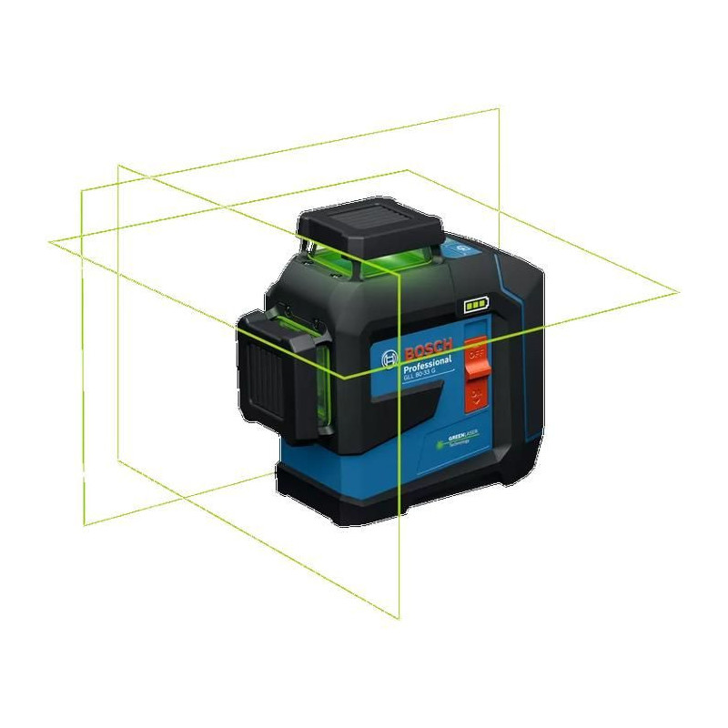 Laser lignes 3 plans GLL 80-33 G Professional + 4 piles 1.5 V LR6 AA -