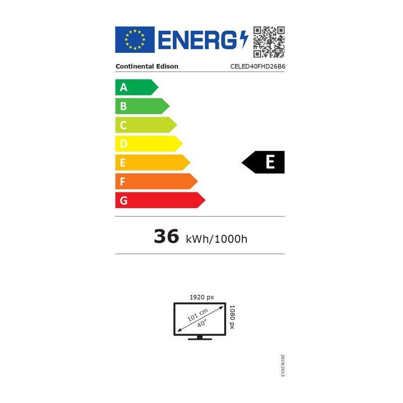 Téléviseur LED - CONTINENTAL EDISON - CELED40FHD26B6 - 40'' (101 cm)