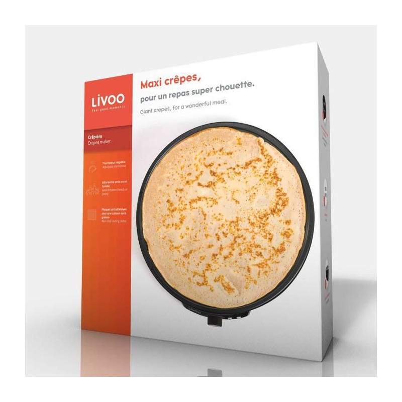 LIVOO DOP196 Crepiere 30cm 1000W - Black