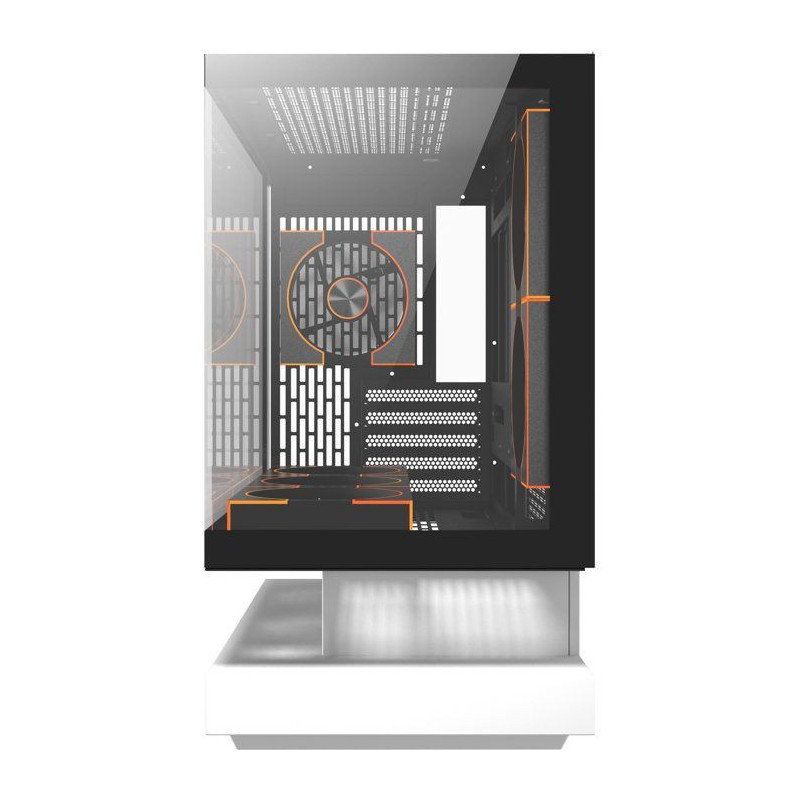 Boîtier PC - DARKFLASH - FLOATRON F1 - Blanc/Noir - Cube - Format M-A