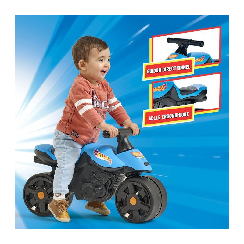 Draisienne - Larges roues - FALK - Moto Racing Hot Wheels - Plastique