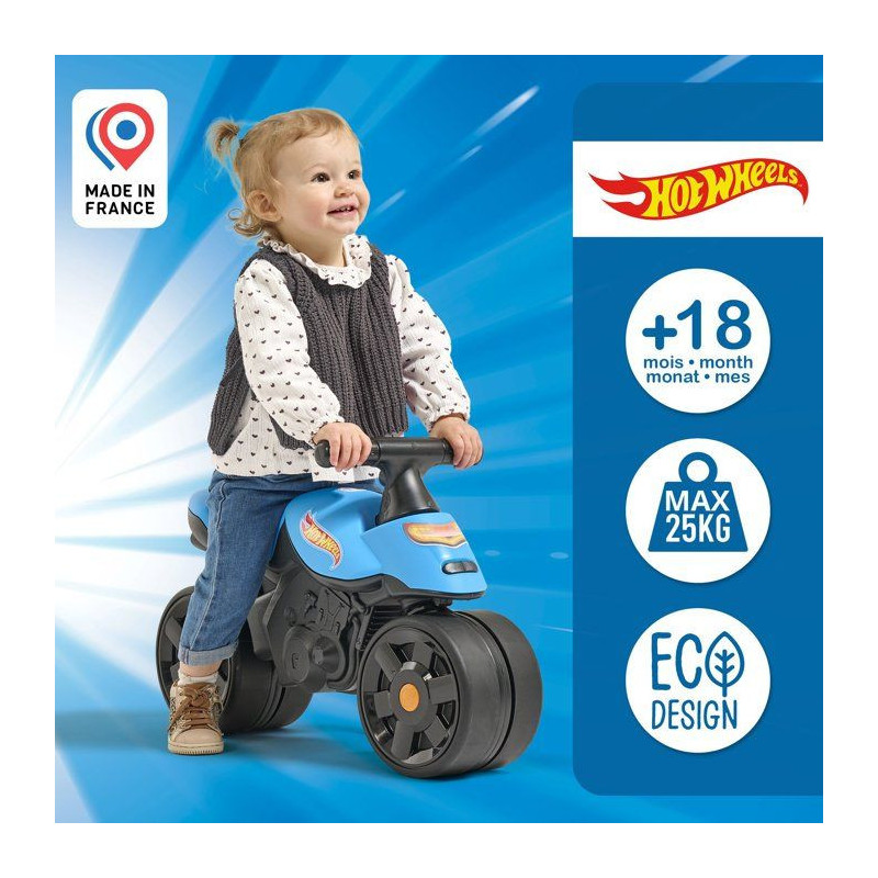 Draisienne - Larges roues - FALK - Moto Racing Hot Wheels - Plastique
