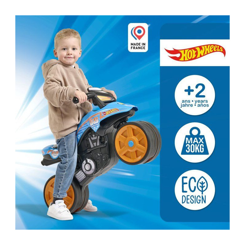 Draisienne - Roues silencieuses - FALK - Moto Hot Wheels - Plastique r