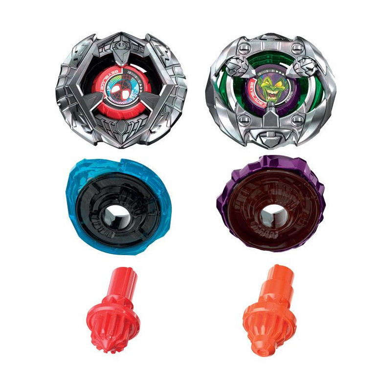 Beyblade X Miles Morales 1-60GN contre Green Goblin 9-80HT, 2 toupies
