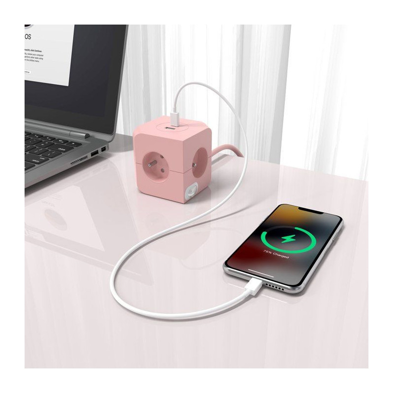 Cube multiprise avec double port USB - LINK2HOME - 4 prises secteur 16