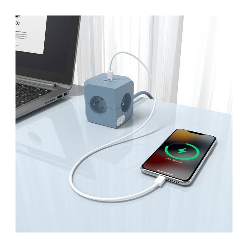 Cube multiprise avec double port USB - LINK2HOME - 4 prises secteur 16