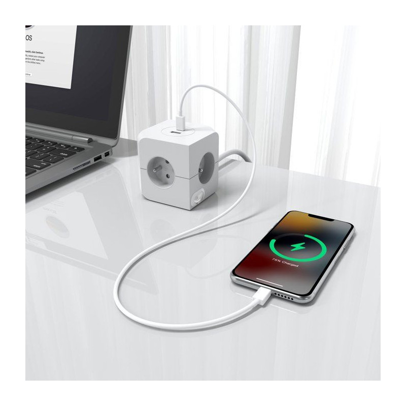 Cube multiprise avec double port USB - LINK2HOME - 4 prises secteur 16