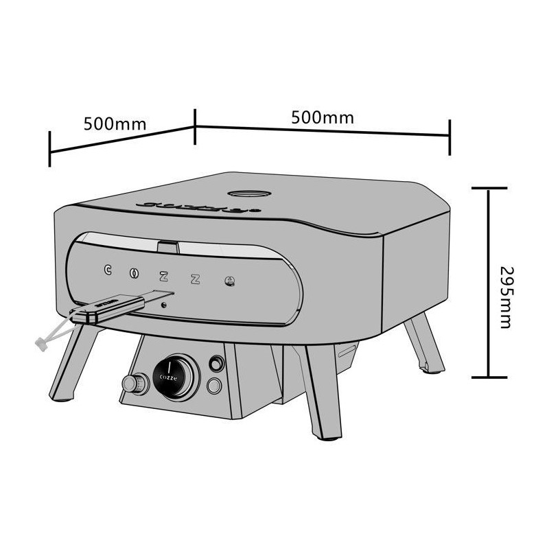 Four a pizza gaz - COZZE - 13 - Pierre rotative - Thermometre - 6,0 kW