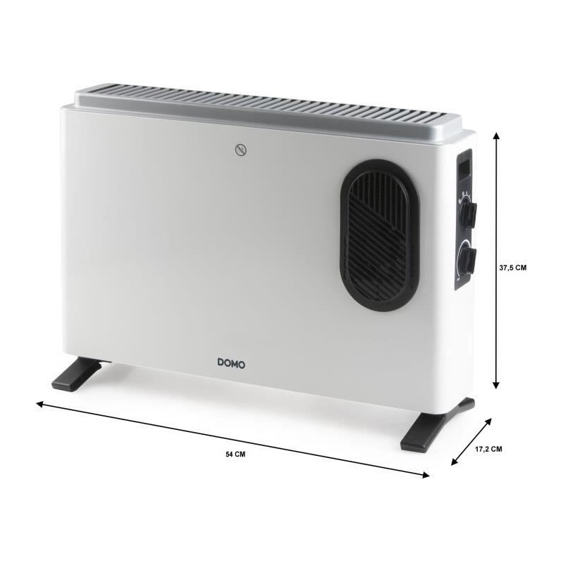 Convecteur de chauffage - DOMO - DO7351CH - 2000 W - Blanc - 54 x 37,5