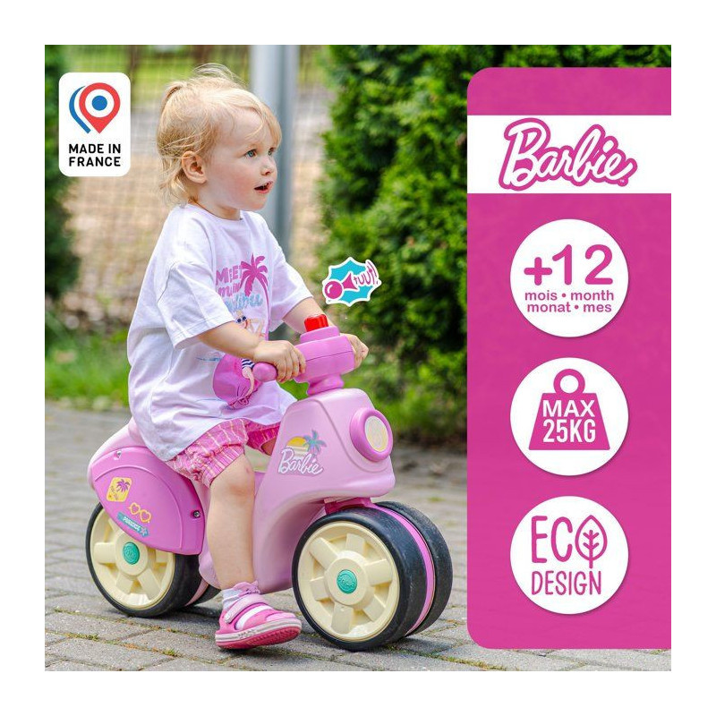 Draisienne - Roues silencieuses - FALK - Scooter Barbie Premier Âge -