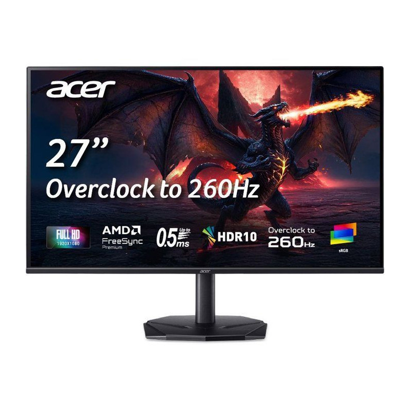 Écran PC Gamer - ACER - 27 - FHD (1920x1080) - 260Hz - IPS - 1ms - KG