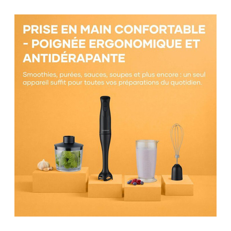 Mixeur plongeant 3-en1 - SEVERIN - SM3762 - 350 W - Pied amovible - Go