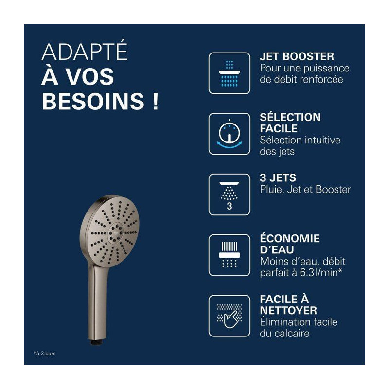 Douchette - GROHE - Vitalio Joy+ 120 - 3 jets