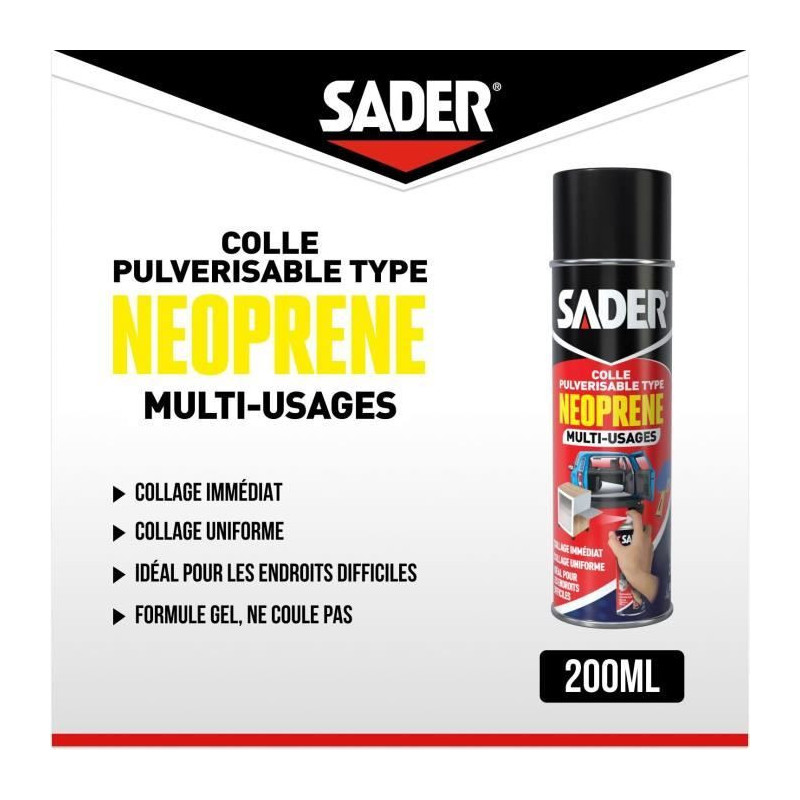 SADER Spray glue aerosol type multipurpose neoprene - 200 ml