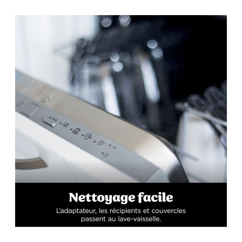 Récipient en verre 2,3 L avec couvercle et plaque pour NINJA CRISPi -