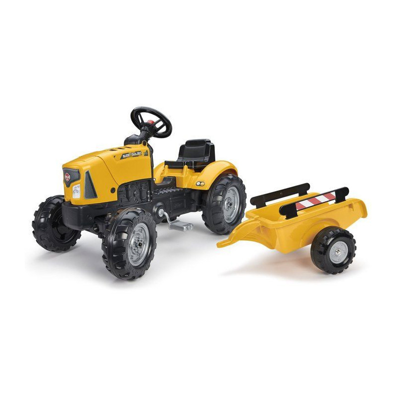 Tracteur a pédales FALK SuperBuilder - capot ouvrant et remorque - po