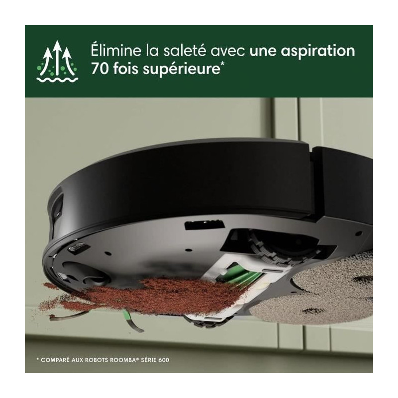iRobot Roomba Plus 505 Noir - Base Multifonction - Lavage et séchage