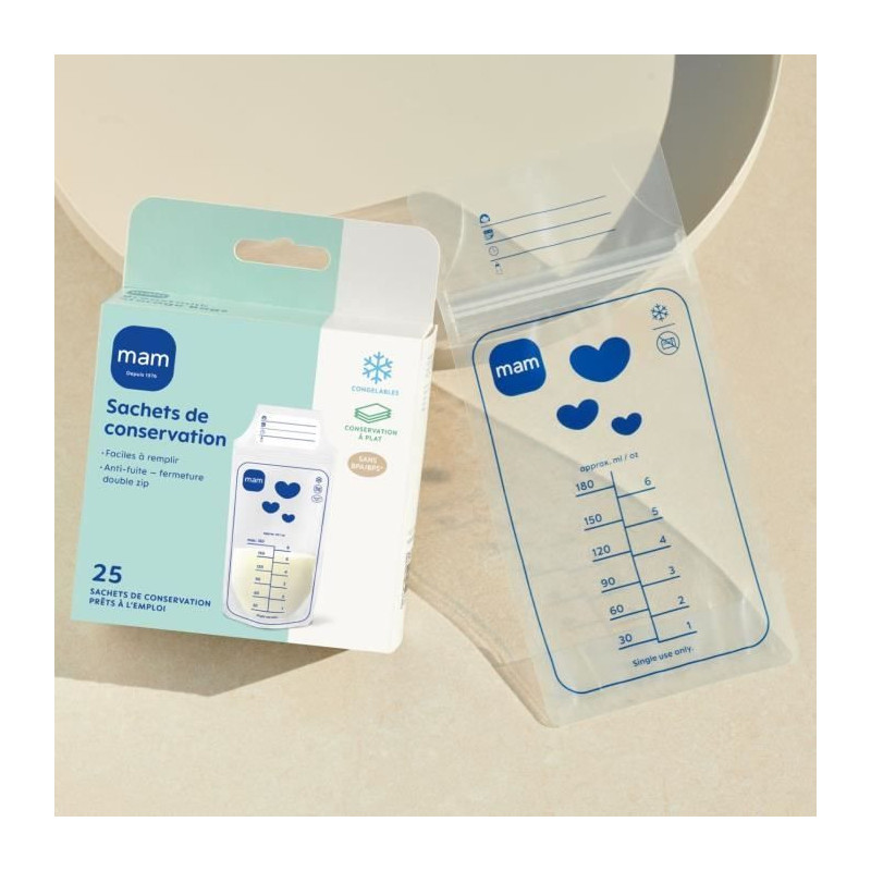 Sachets de conservation - MAM - Pack de 25 - 180 ml
