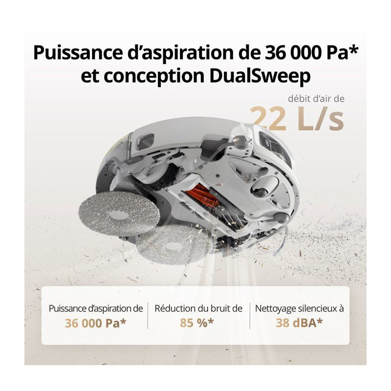 DJI ROMO A2 - Robot Aspirateur Laveur - Franchissement obstacles 8,5 c
