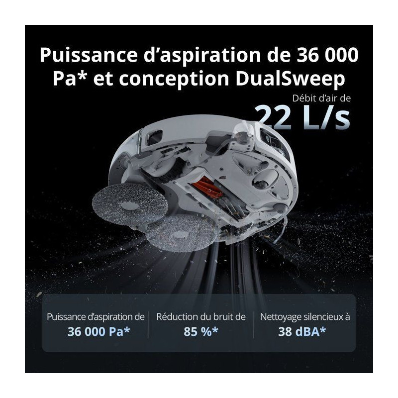 DJI ROMO P2 - Robot Aspirateur Laveur - Station autonettoyante haute t