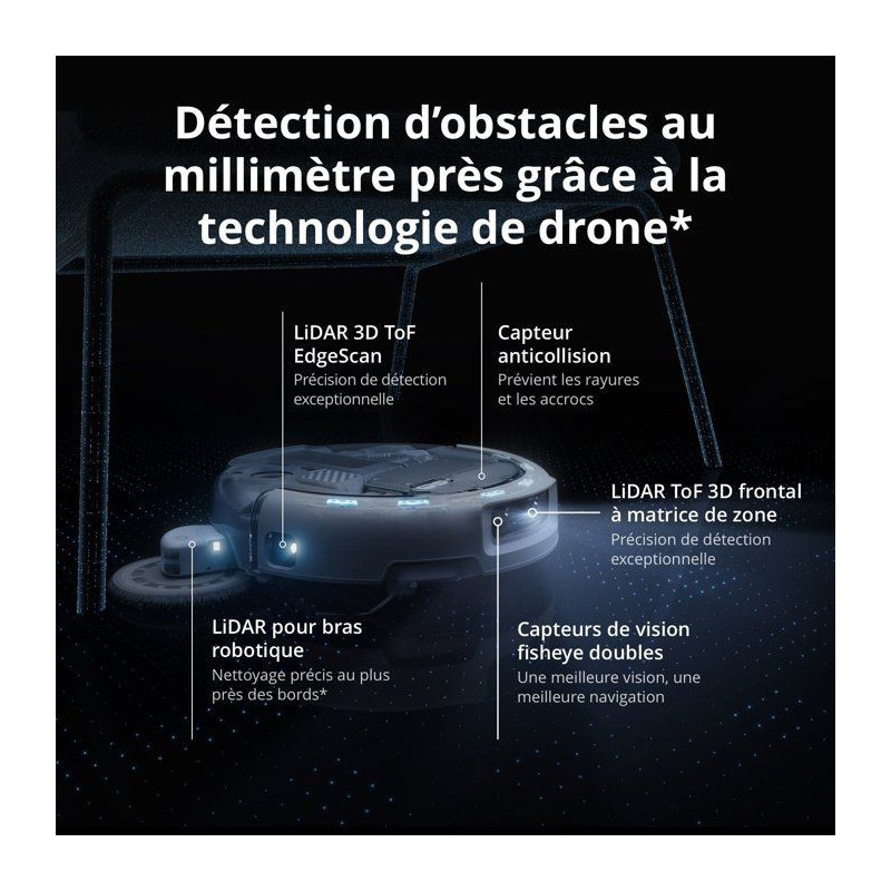 DJI ROMO P2 - Robot Aspirateur Laveur - Station autonettoyante haute t