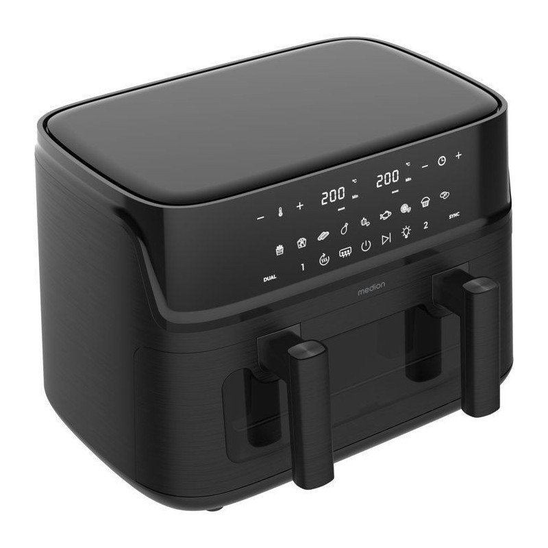 Air Fryer - MEDION - P25 XXL Flex M - Grande capacité 10,8 L - Sépar