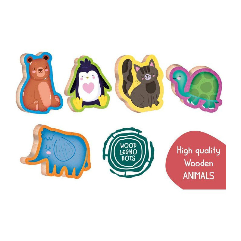 Jouer Apprendre Bois Les Animaux Rigolos - Jeu éducatif en bois - LIS