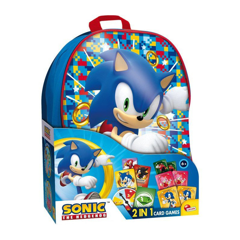 Sonic Sac a Dos Jeux de Cartes - Jeux de voyage - LISCIANI - Sac a dos