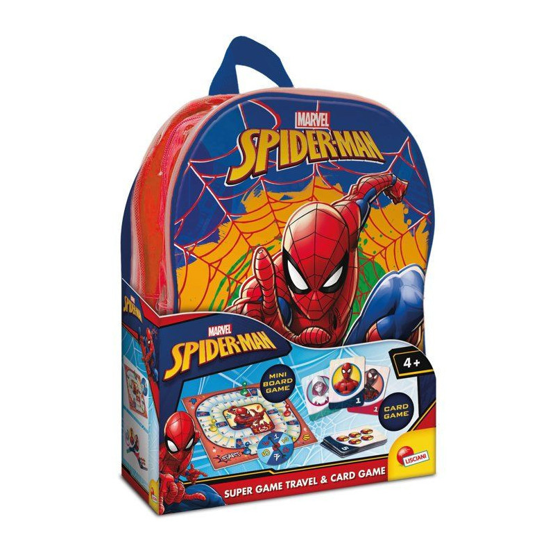 Spider-Man Sac a Dos Jeux de Voyage - Coffret jeux - LISCIANI - Sac a