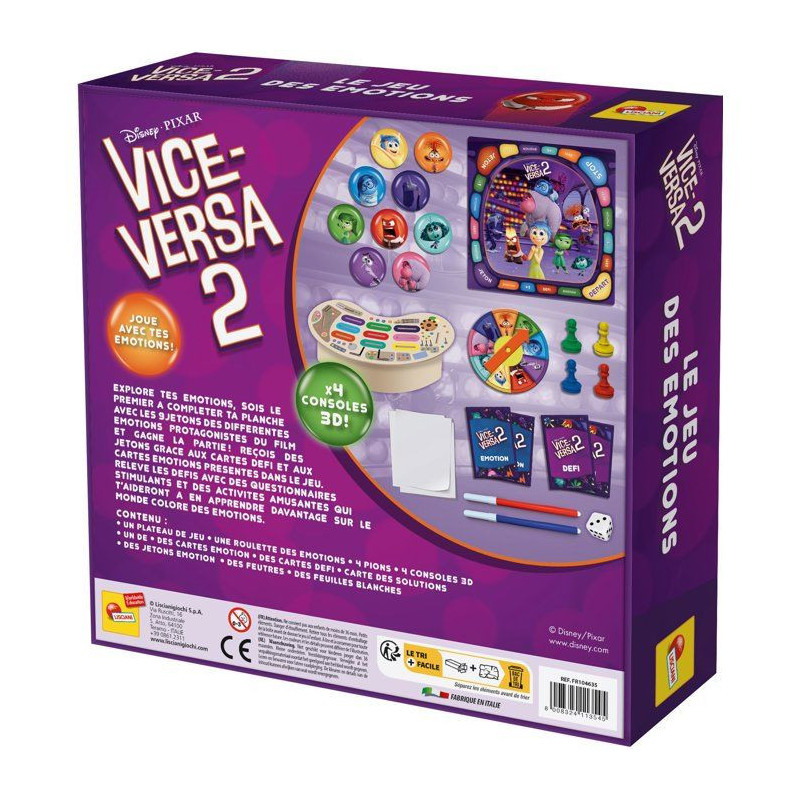 Vice-Versa 2 Le Jeu des Émotions - Jeu de société - LISCIANI - Émo
