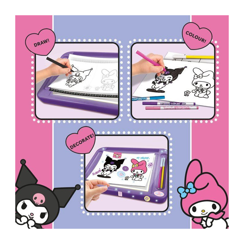 École de dessin avec table lumineuse - LISCIANI - My Melody & Kuromi