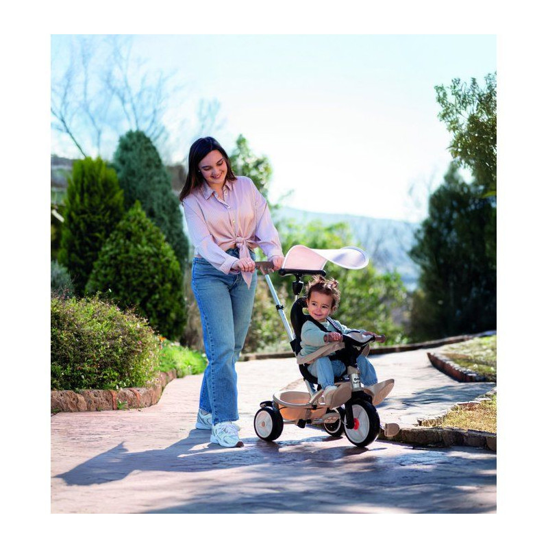SMOBY - Tricycle Baby Balade Beige - Des 10 mois - Fabriqué en France