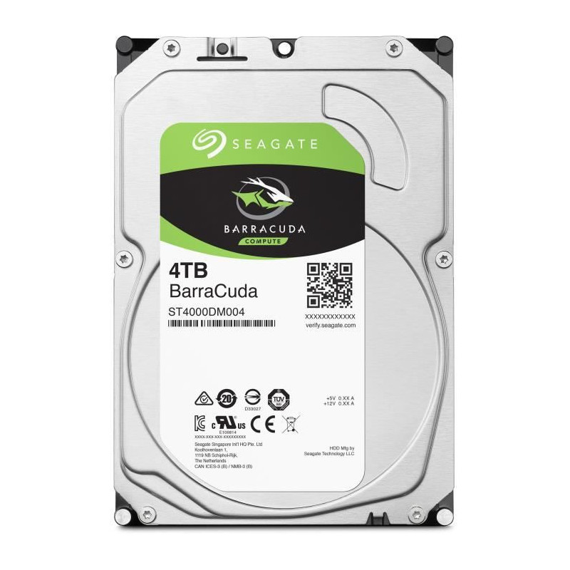 SEAGATE - Disque dur Interne HDD - BarraCuda - 4To - 5 400 tr/min - 3.