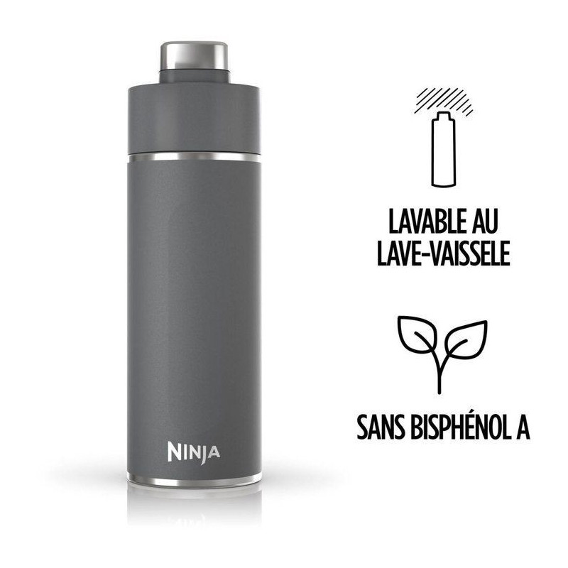 Gourde isotherme Thirsti - NINJA - Blanche - 530 ml - Acier inoxydable