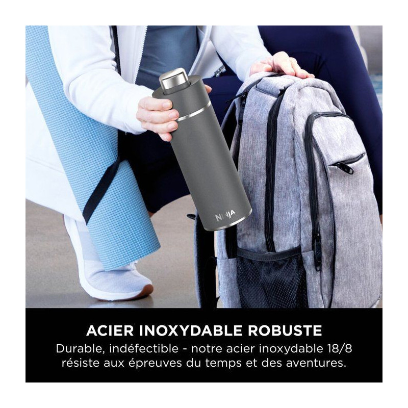 Gourde isotherme Thirsti - NINJA - Blanche - 530 ml - Acier inoxydable