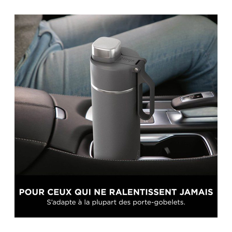 Gourde isotherme Thirsti - NINJA - Blanche - 530 ml - Acier inoxydable