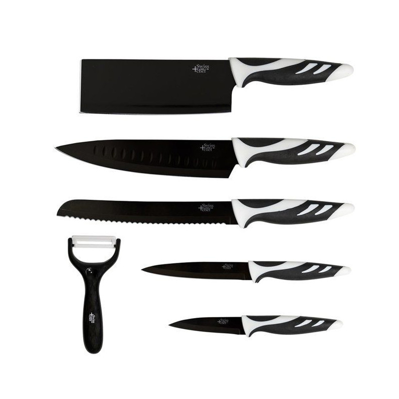 Set de couteaux professionnels - CECOTEC - Swiss Noir - 6 couteaux +