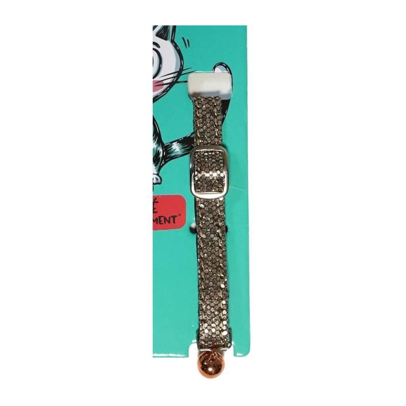 Collier pour chat - AIME - Bling Bling pailleté - Nylon rouge, grelot