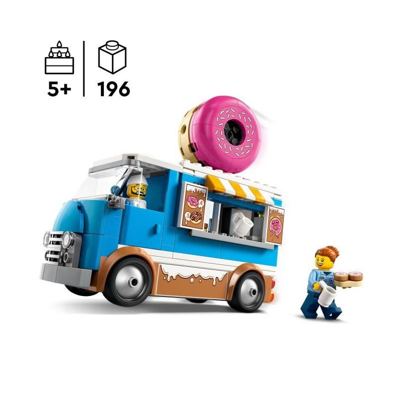 LEGO City 60452 Le food-truck de donuts - Jouet de construction pour g