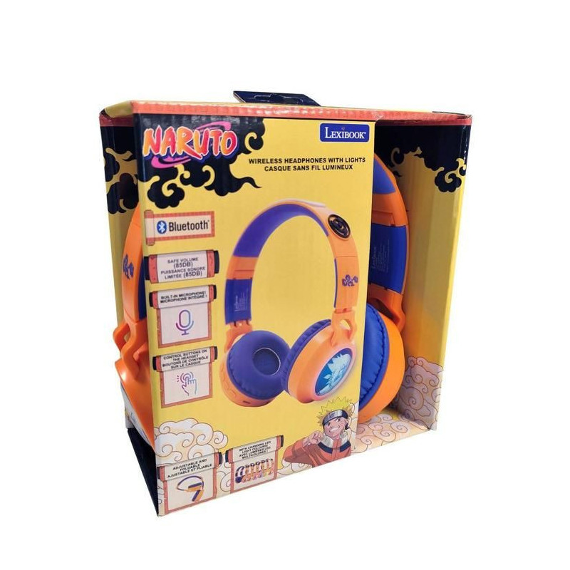 Casque pliable lumineux Bluetooth 5.3 Naruto 3D – Micro, filaire (ja