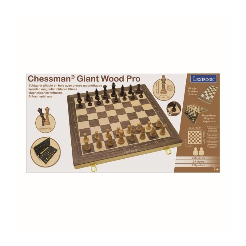 Jeu d’échecs magnétique en bois pliable - Lexibook - Chessman Géa