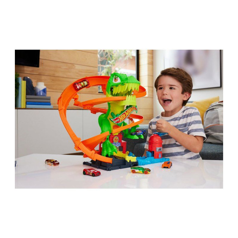 Hot Wheels-T-Rex Bataille De Feu-Coffret Dinosaure Avec Camion - 4 ans