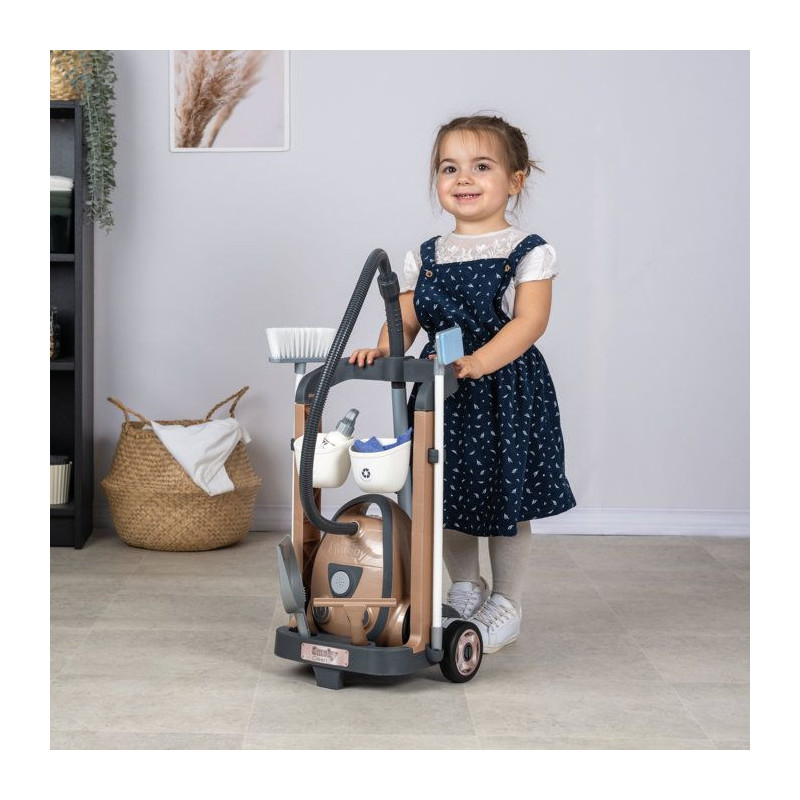 Smoby - Rowenta Chariot Ménage+ Aspirateur - Des 3 ans - Fabriqué en