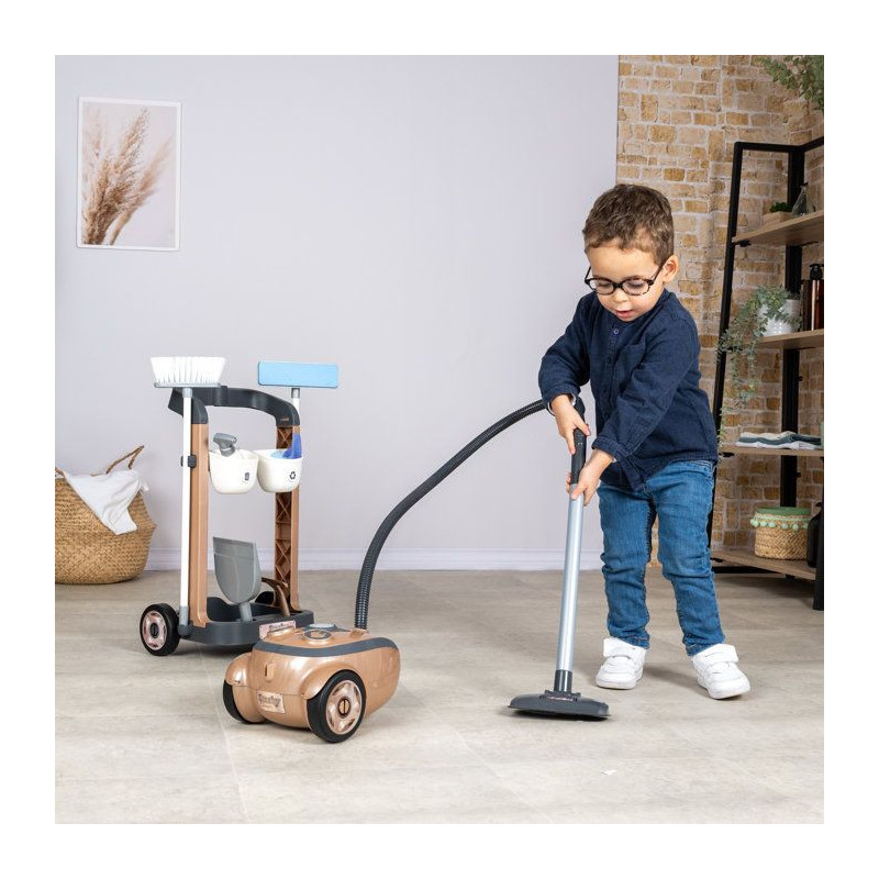 Smoby - Rowenta Chariot Ménage+ Aspirateur - Des 3 ans - Fabriqué en