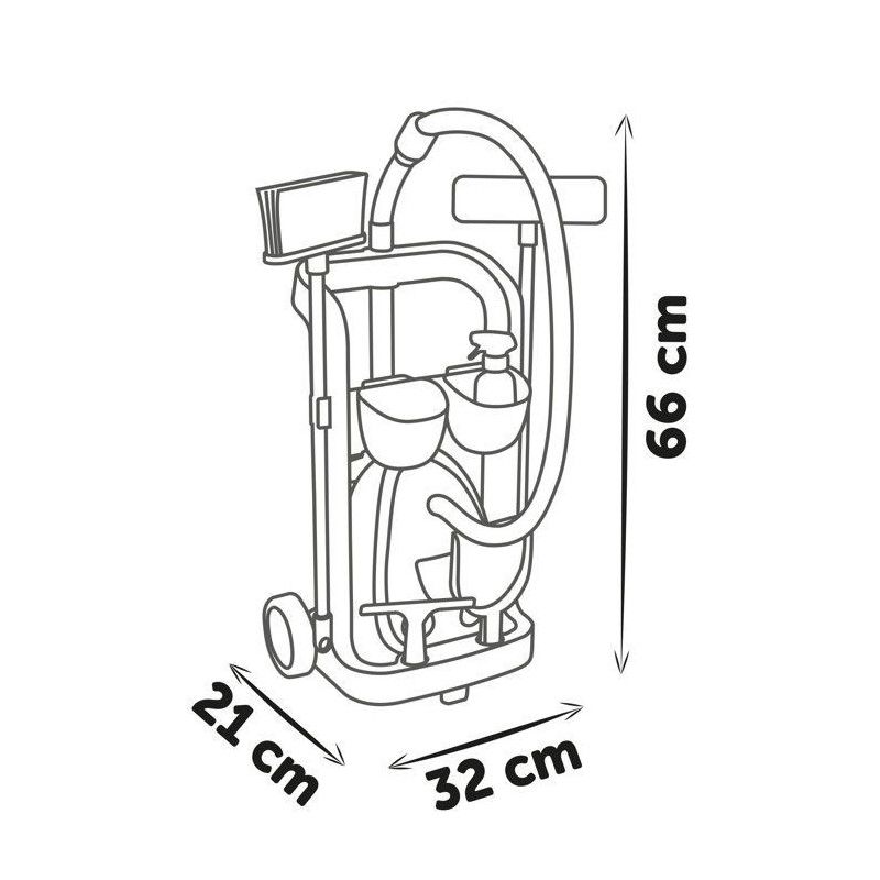 Smoby - Rowenta Chariot Ménage+ Aspirateur - Des 3 ans - Fabriqué en